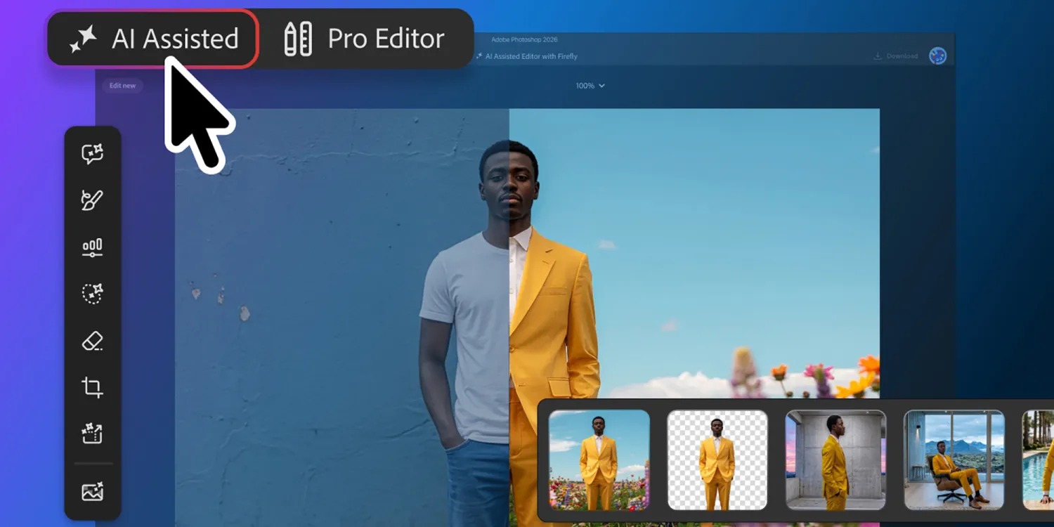 Adobe Photoshop 推出“AI 辅助编辑器”测试版：基于提示词的全新图像编辑模式